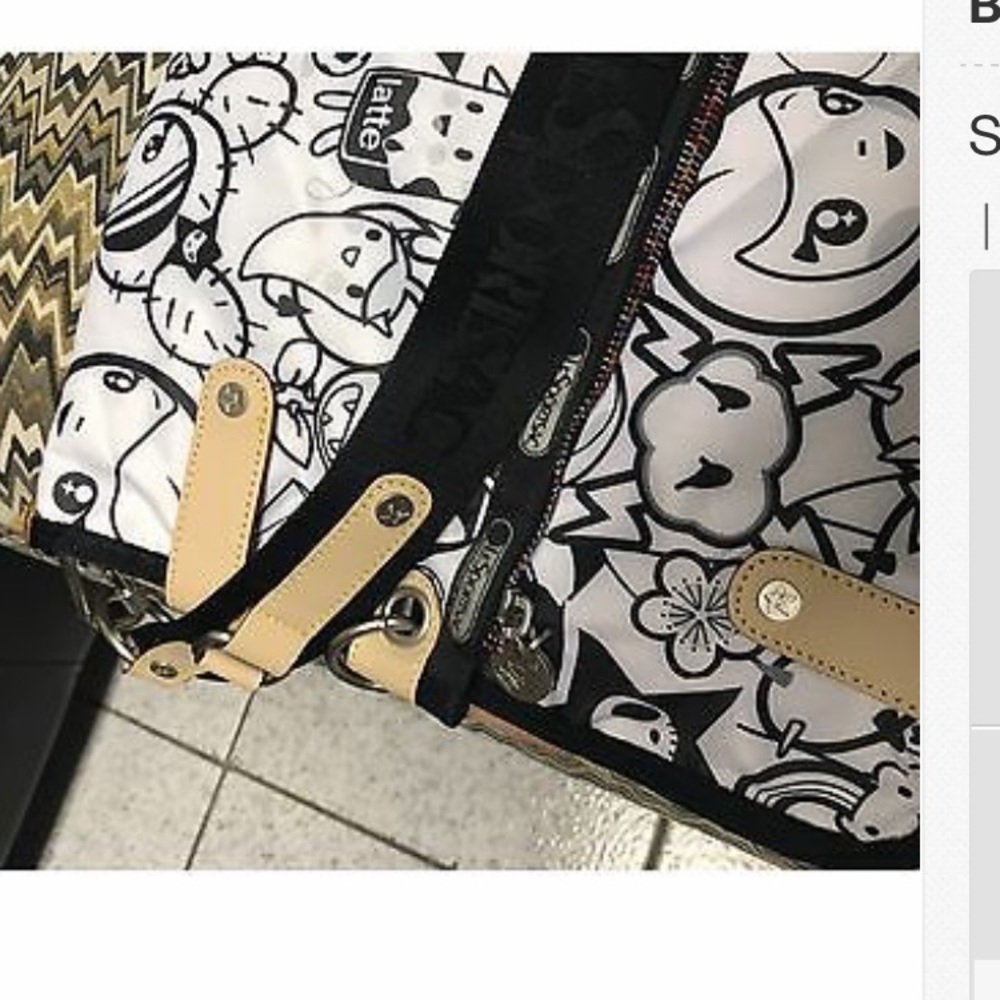 TOKIDOKI xLesportsac Ciao Ciao B & W Messenger Bag - Picture 5 of 11